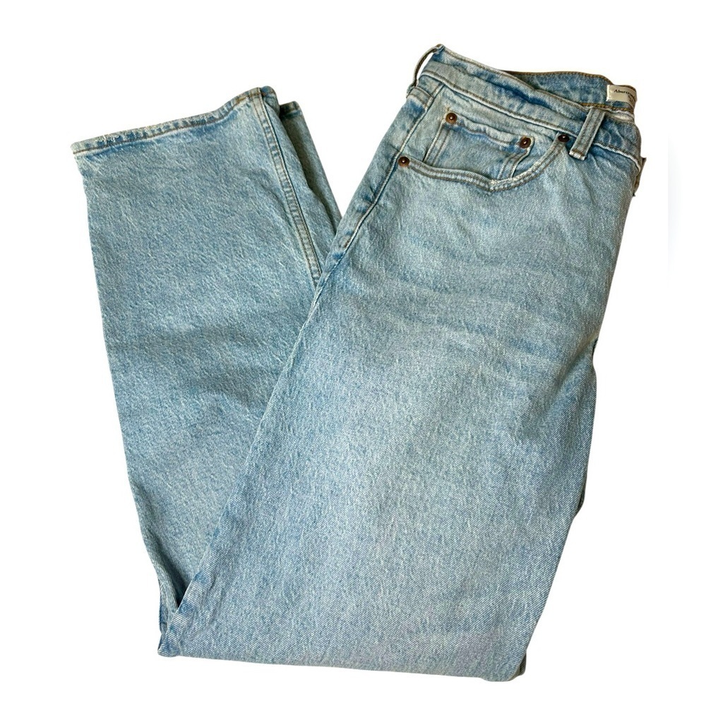 Abercrombie & Fitch The Straight Mid Rise Women Jeans size 30/10 Blue/ preloved - Picture 4 of 10